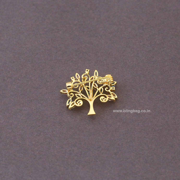 Multicolor Jewel Tree Brooch
