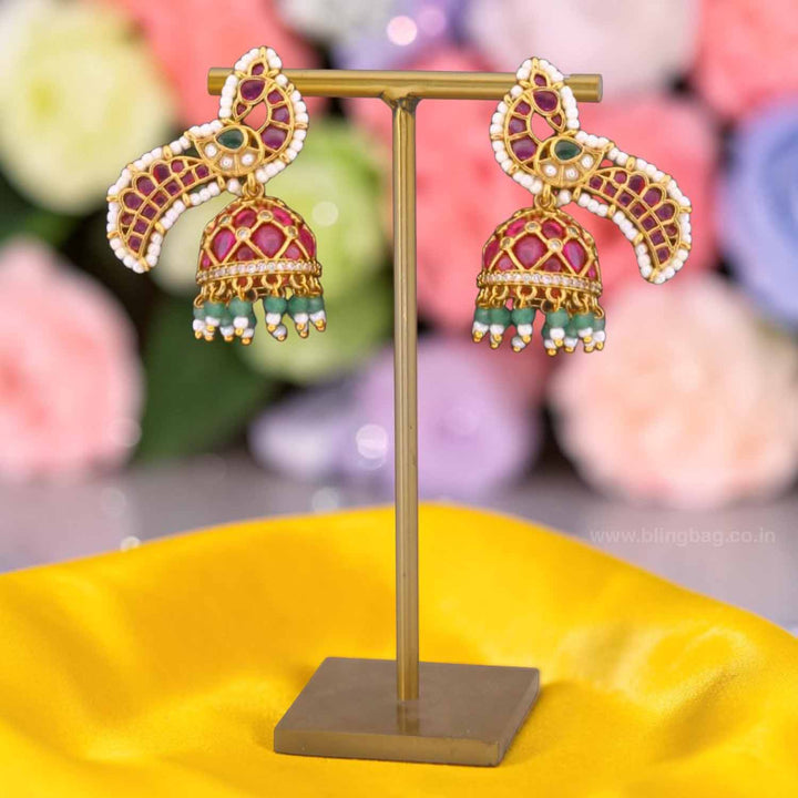 Multicolor Kabali Antique Jhumkis