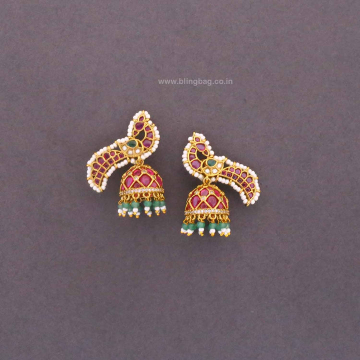 Multicolor Kabali Antique Jhumkis