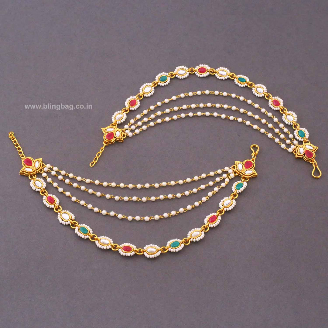 Multicolor Kamalai Antique Ear Chain