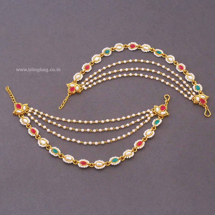 Multicolor Kamalai Antique Ear Chain