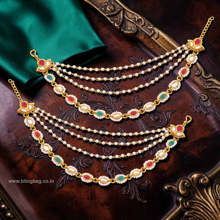 Multicolor Kamalai Antique Ear Chain
