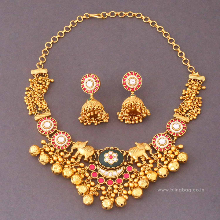 Multicolor Karistaa Heritage Jewellery Set - New Arrival