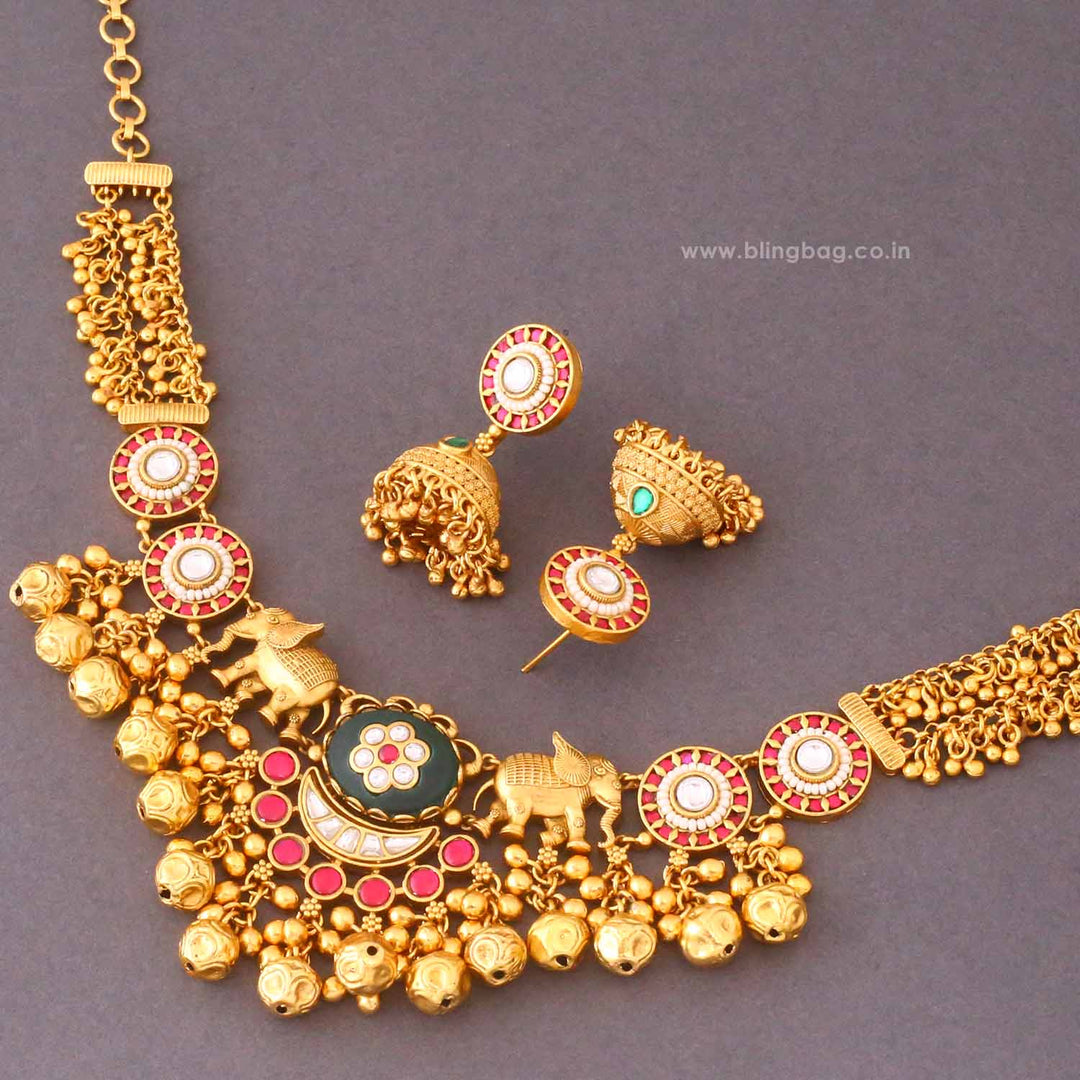 Multicolor Karistaa Heritage Jewellery Set - New Arrival