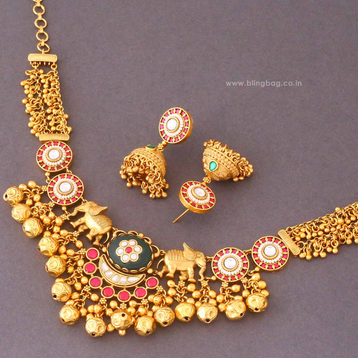 Multicolor Karistaa Heritage Jewellery Set - New Arrival