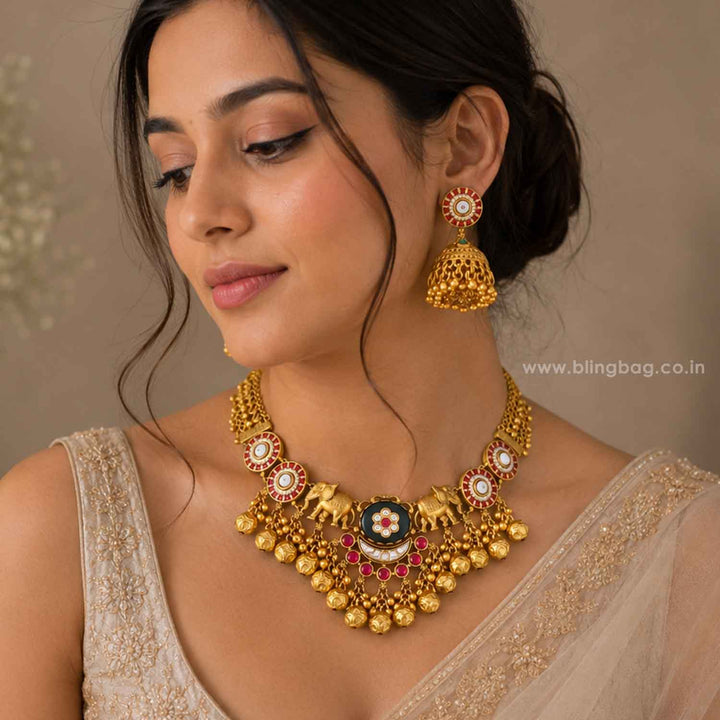 Multicolor Karistaa Heritage Jewellery Set - New Arrival