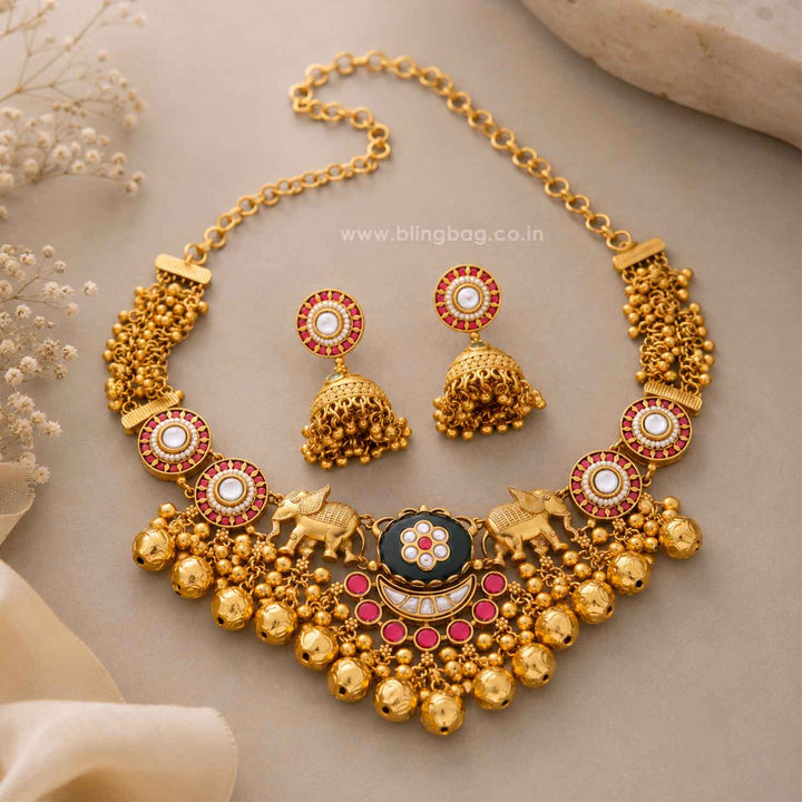 Multicolor Karistaa Heritage Jewellery Set - New Arrival