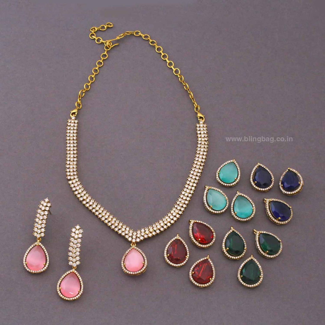 Multicolor Katheya Victorian Jewellery Set