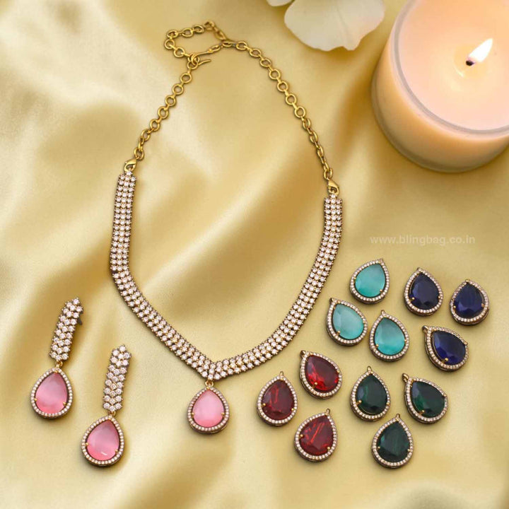 Multicolor Katheya Victorian Jewellery Set