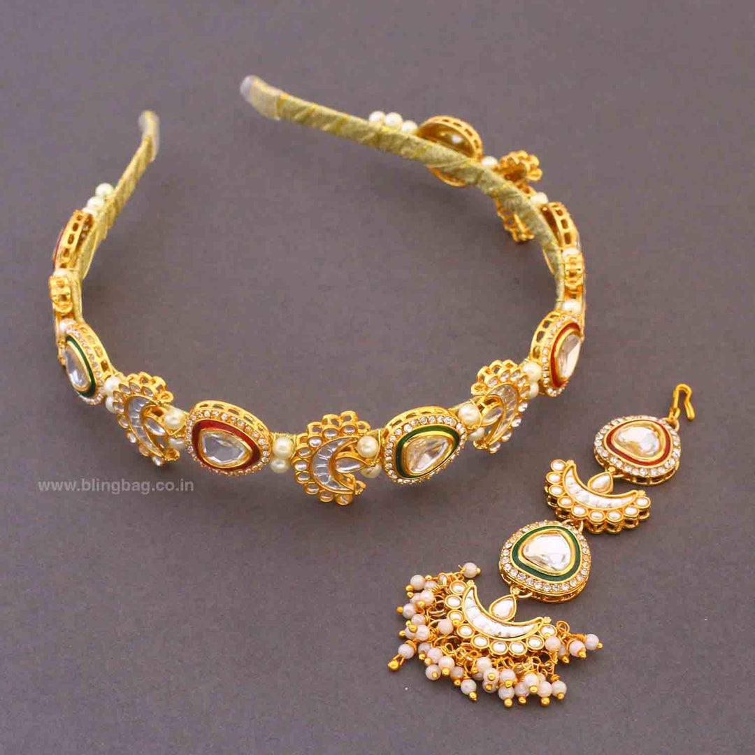 Multicolor Kaviska Hairband With Tikka