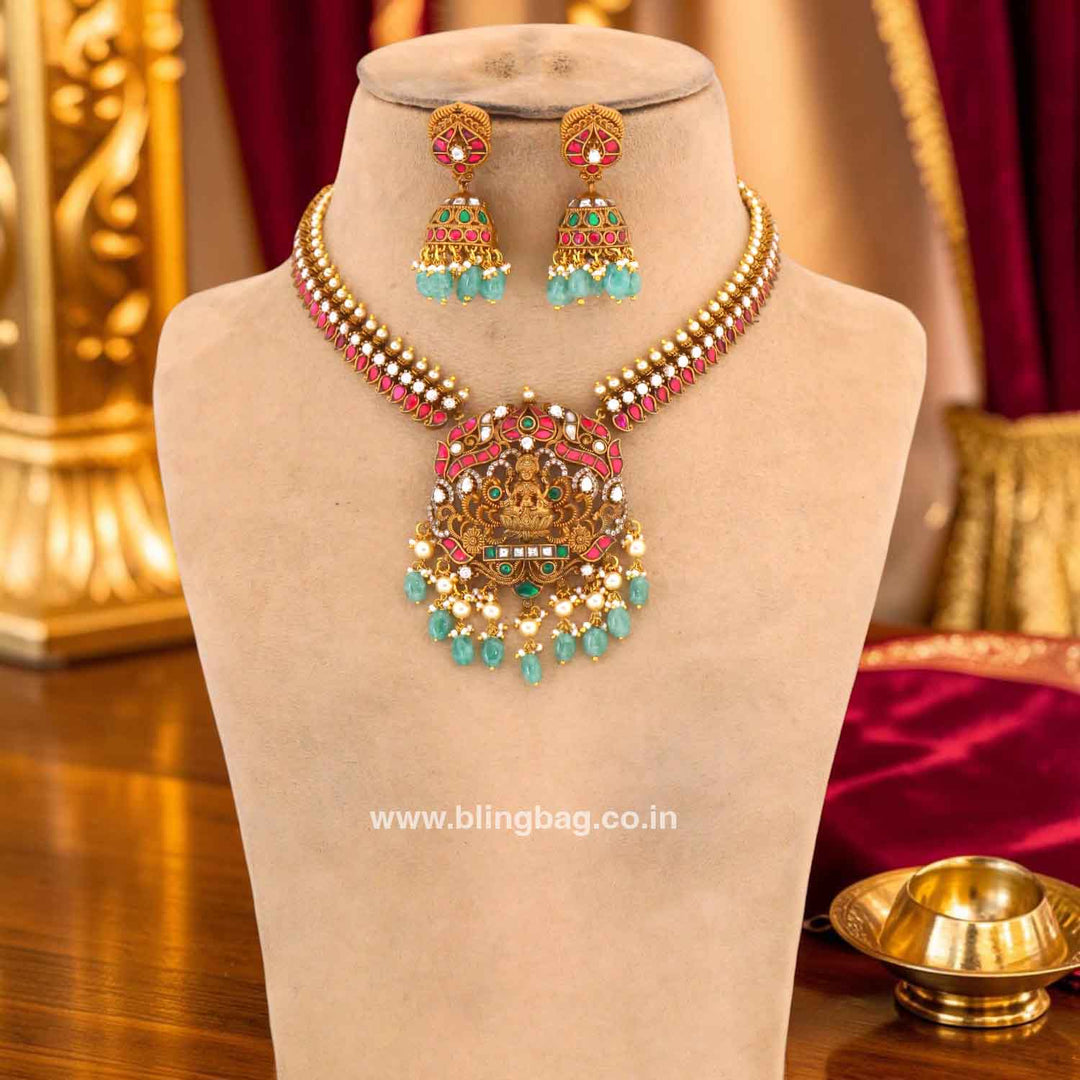 Multicolor Kawatreesh Jadau Jewellery Set- New Arrival