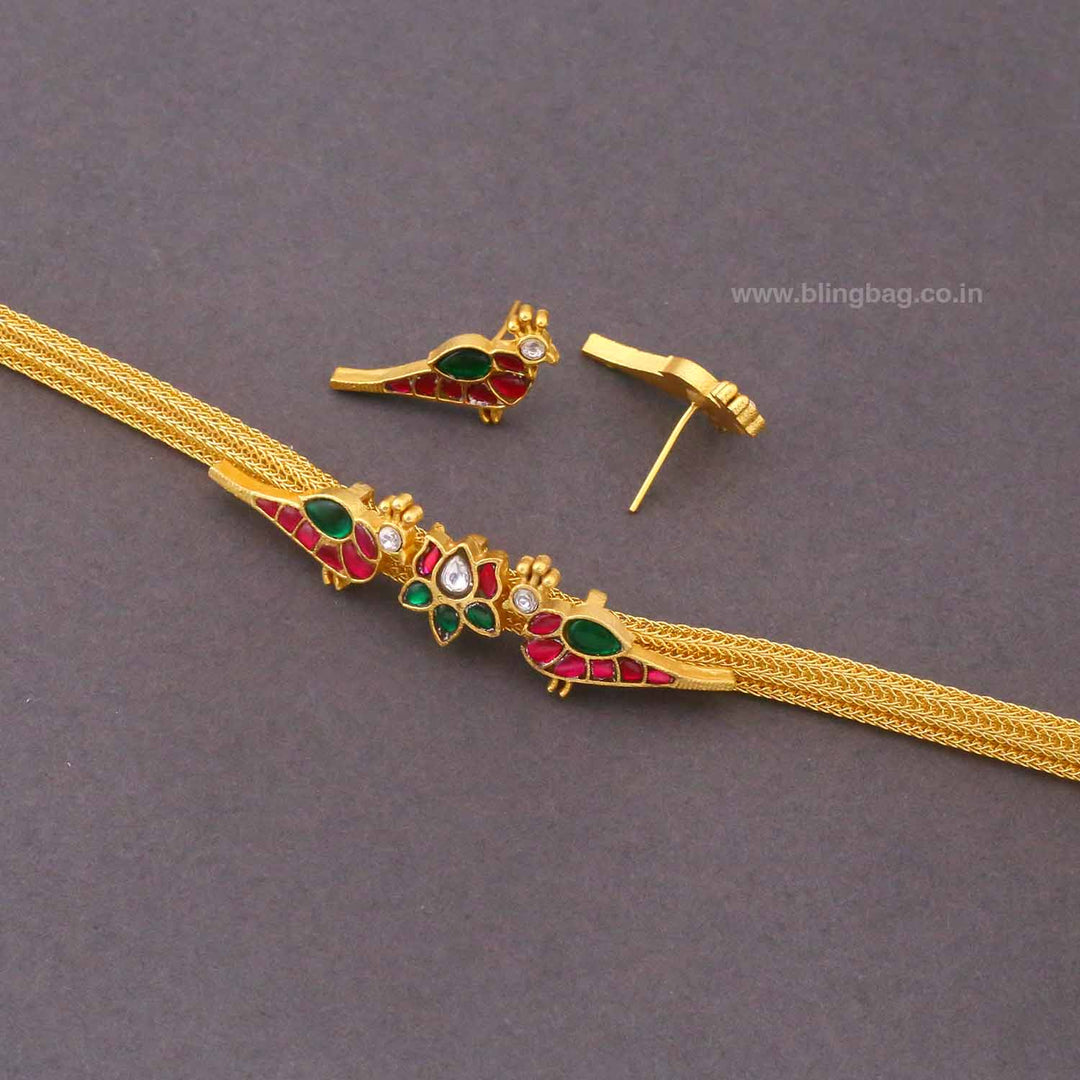 Multicolor Keerthii Antique Jewellery Set- New Arrival