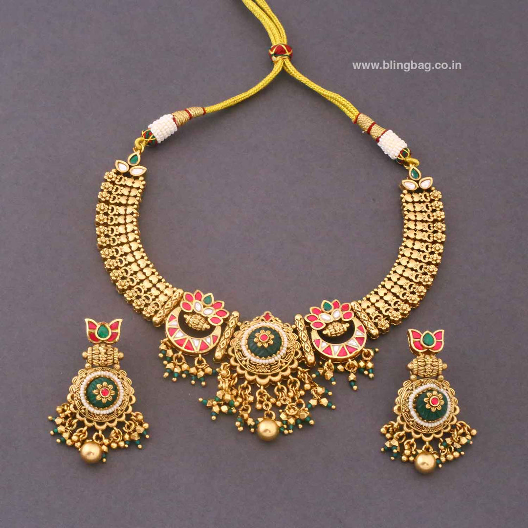 Multicolor Kiarashree Heritage Jewellery Set