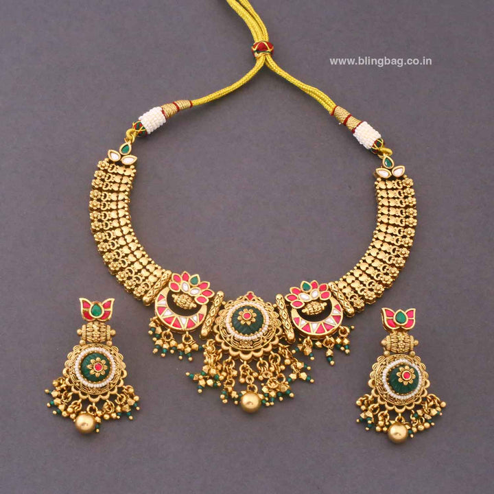 Multicolor Kiarashree Heritage Jewellery Set