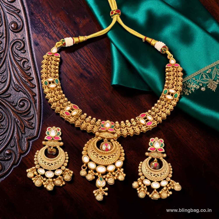 Multicolor Kritnashta Heritage Jewellery Set