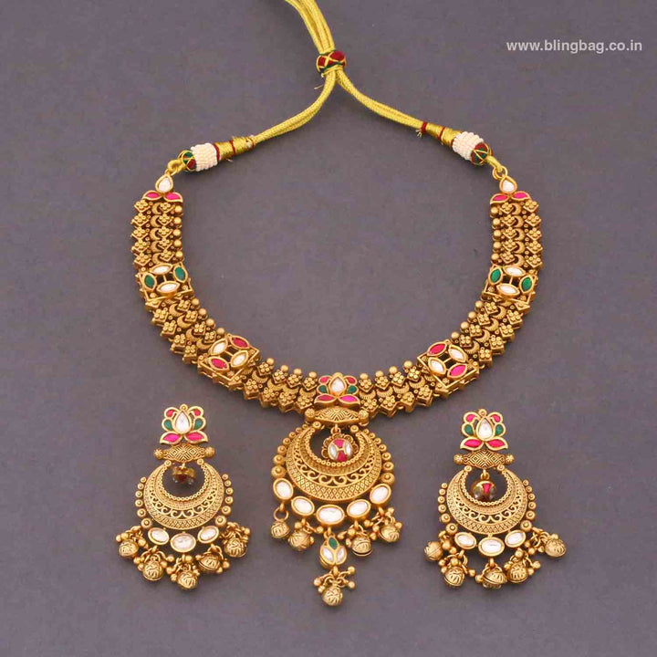 Multicolor Kritnashta Heritage Jewellery Set