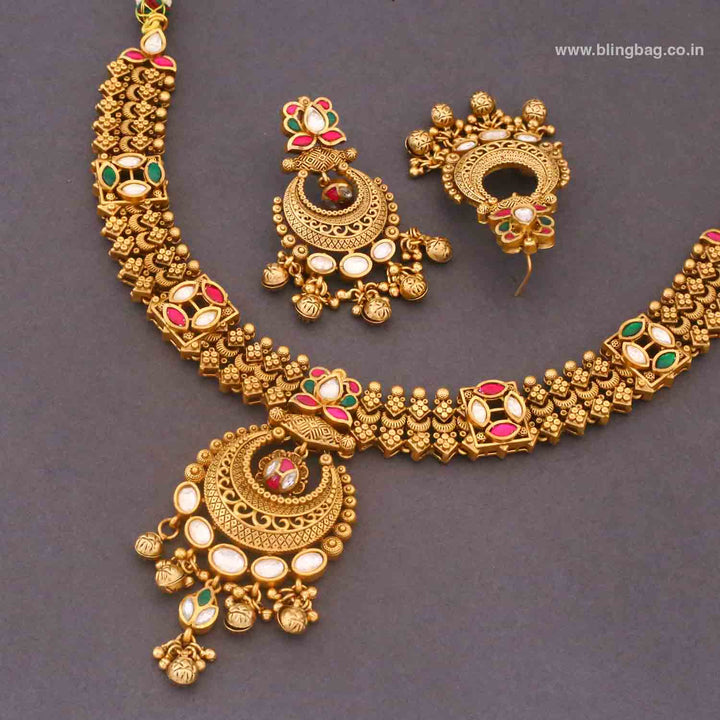 Multicolor Kritnashta Heritage Jewellery Set