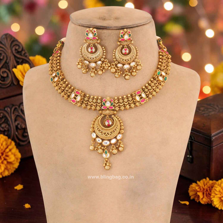 Multicolor Kritnashta Heritage Jewellery Set