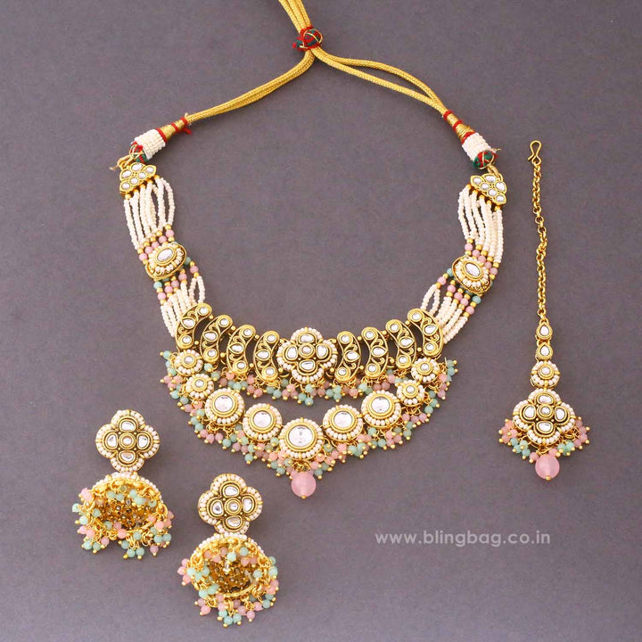 Multicolor Lahari Kundan Jewellery Set