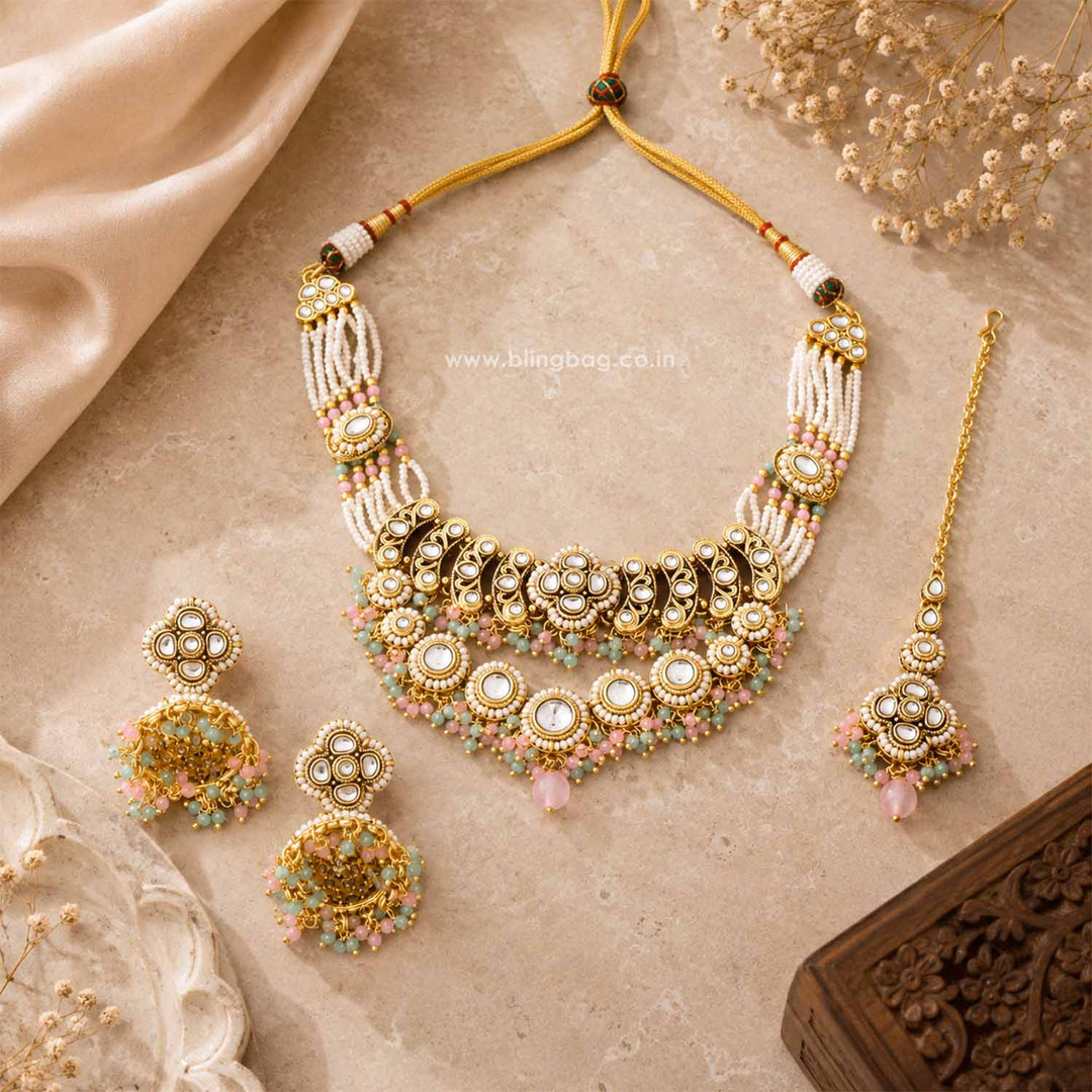 Multicolor Lahari Kundan Jewellery Set