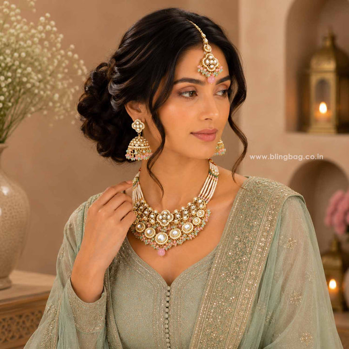 Multicolor Lahari Kundan Jewellery Set