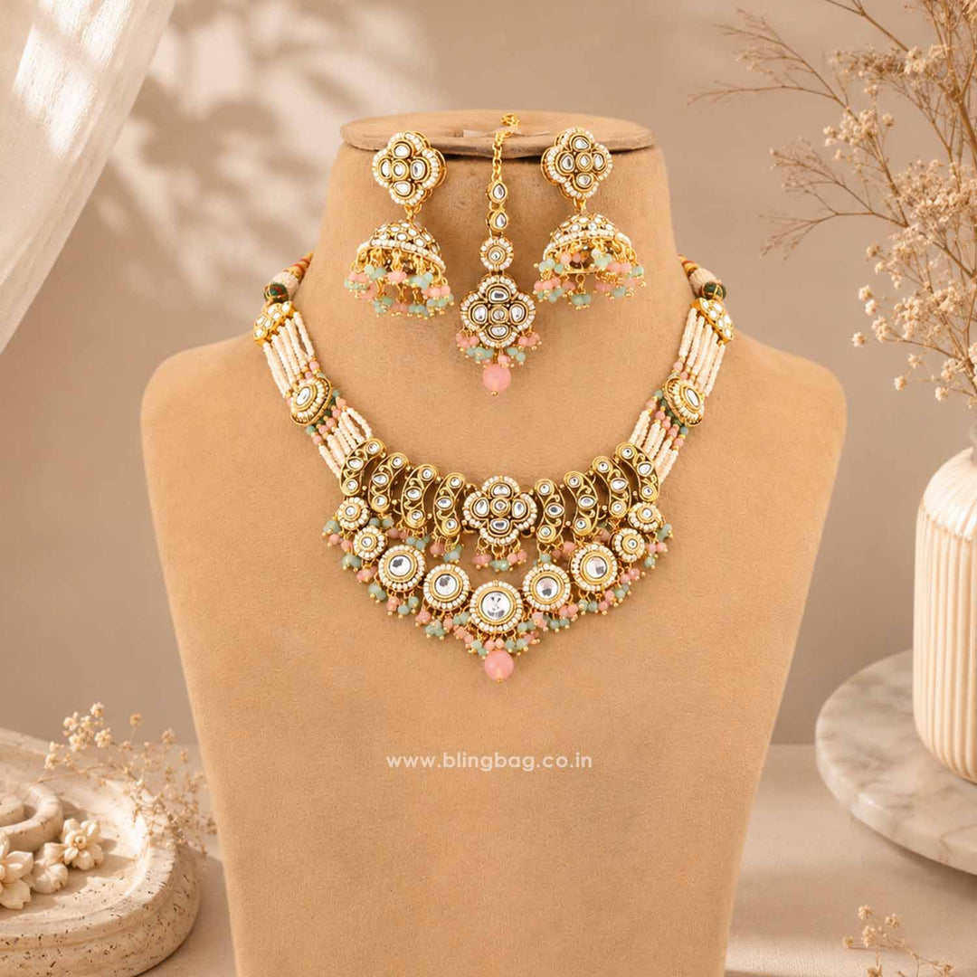 Multicolor Lahari Kundan Jewellery Set