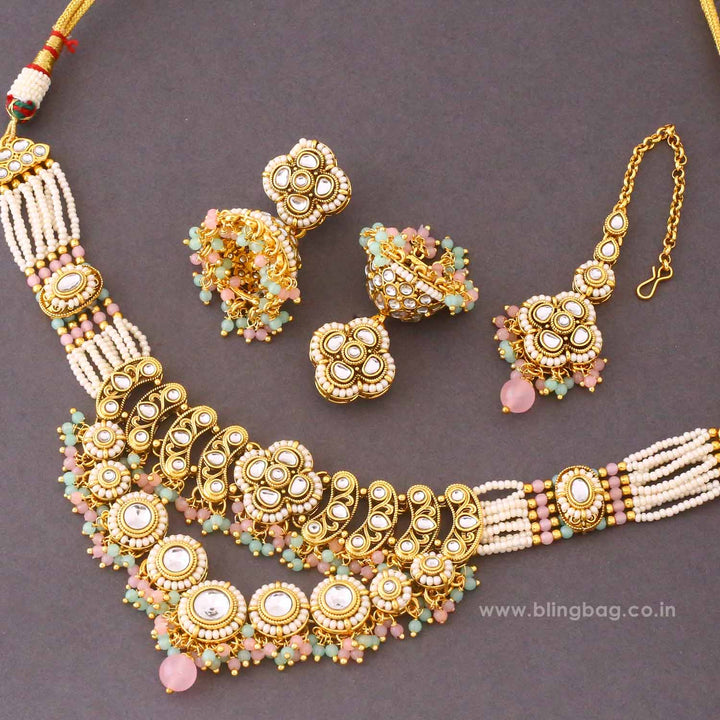 Multicolor Lahari Kundan Jewellery Set