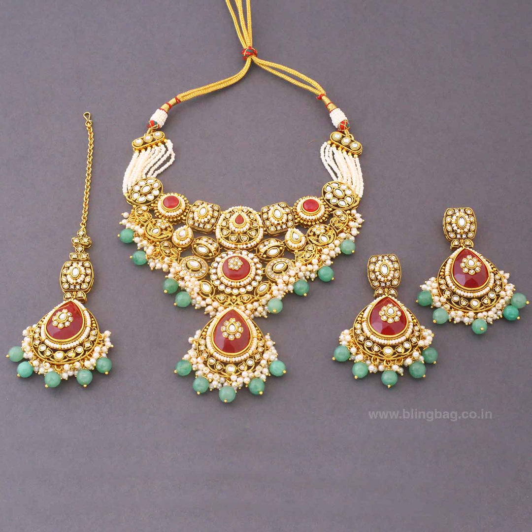 Multicolor Lavaani Kundan Jewellery Set