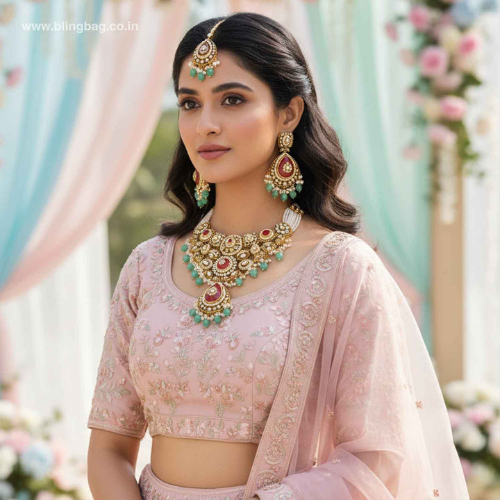 Multicolor Lavaani Kundan Jewellery Set