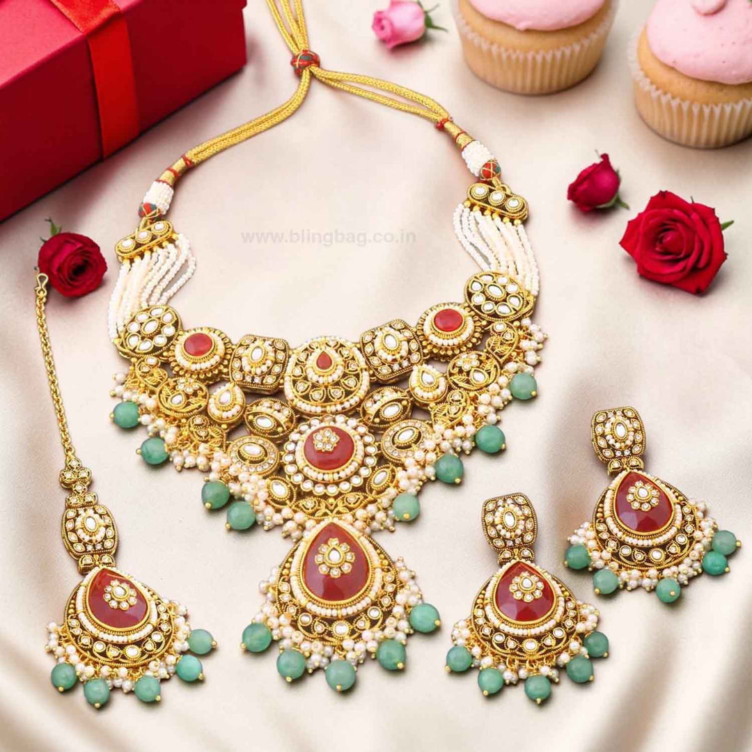 Multicolor Lavaani Kundan Jewellery Set