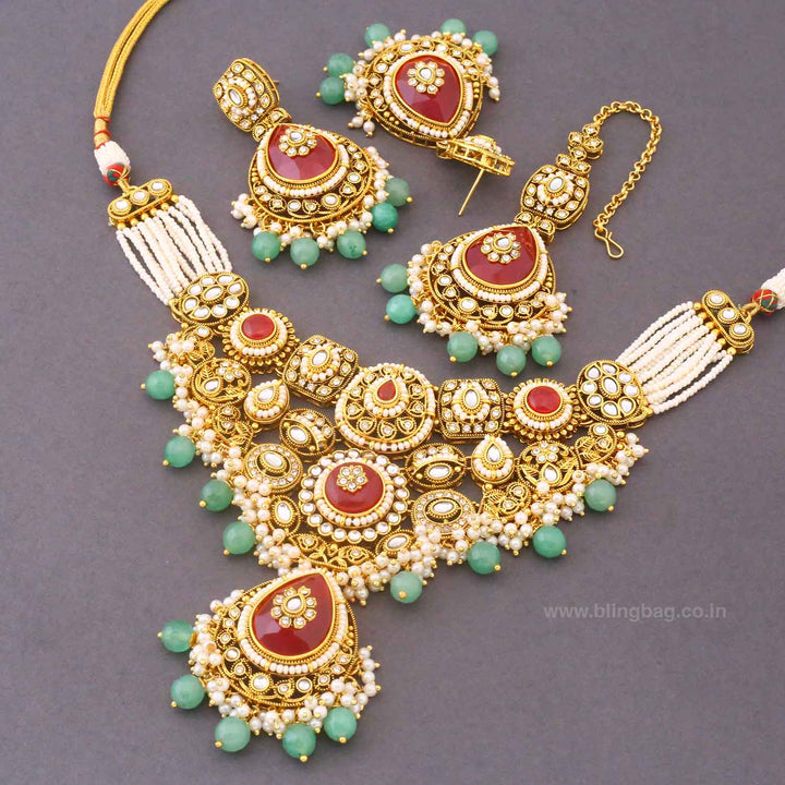 Multicolor Lavaani Kundan Jewellery Set