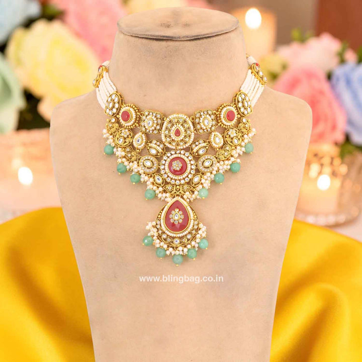 Multicolor Lavaani Kundan Jewellery Set