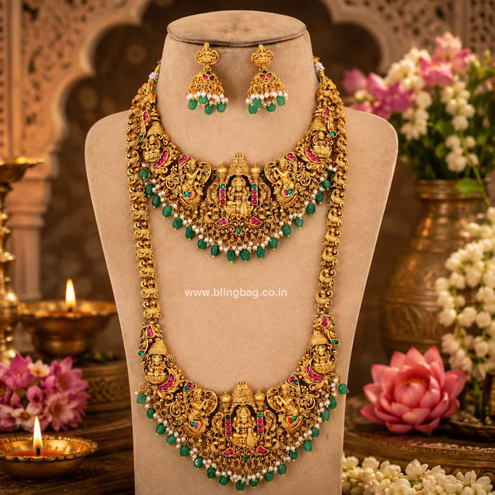 Multicolor Mahimakalli Bridal Temple Jewellery Set- New Arrival