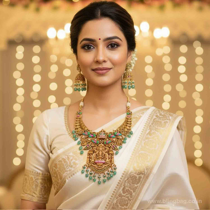 Multicolor Mayurshree Temple Jewellery Set- New Arrivals