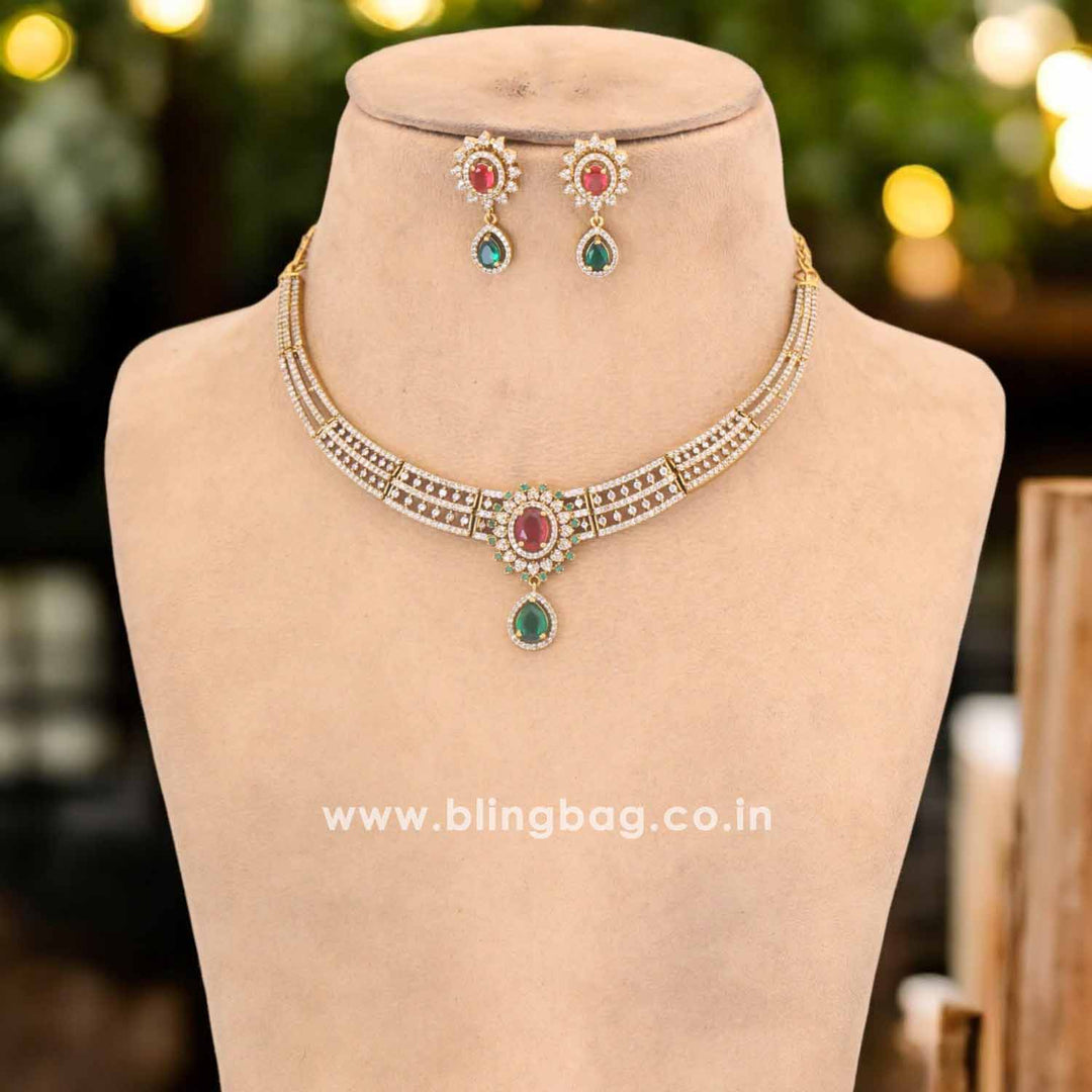 Multicolor Miranya Hasli Victorian Jewellery Set - New Arrival