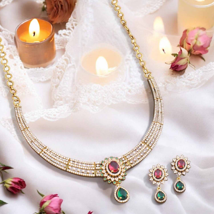 Multicolor Miranya Hasli Victorian Jewellery Set - New Arrival
