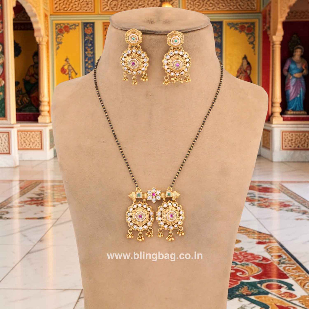 Multicolor Miyakshi Rajwadi Mangalsutra Set