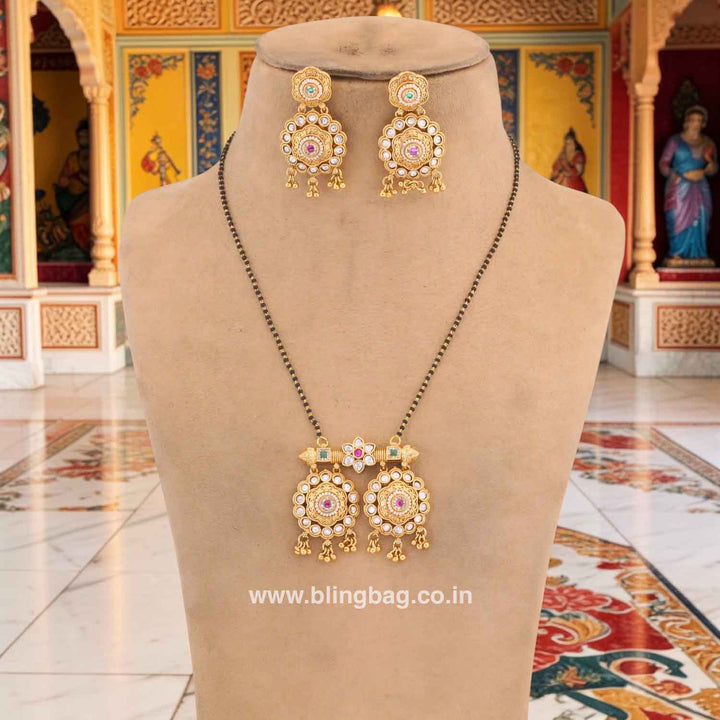 Multicolor Miyakshi Rajwadi Mangalsutra Set