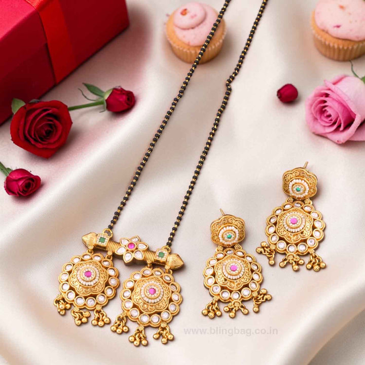 Multicolor Miyakshi Rajwadi Mangalsutra Set