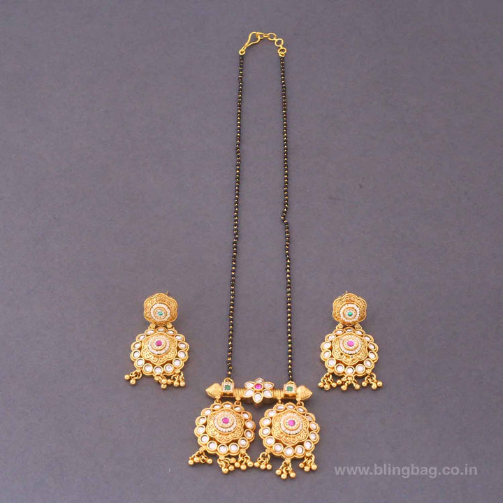 Multicolor Miyakshi Rajwadi Mangalsutra Set