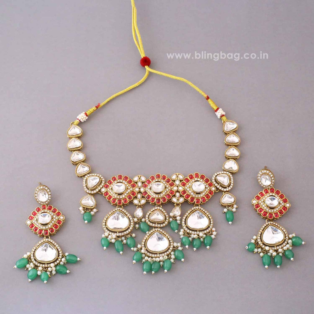 Multicolor Myraya Kundan Jewellery Set
