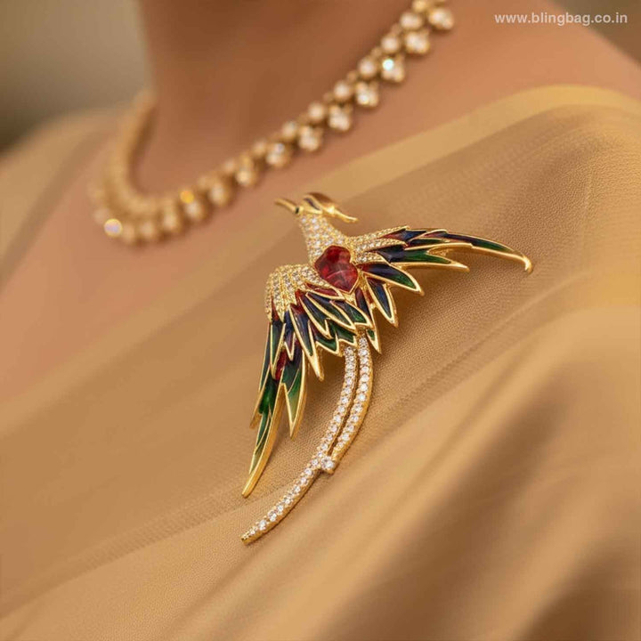 Multicolor Mystic Phoenix Brooch