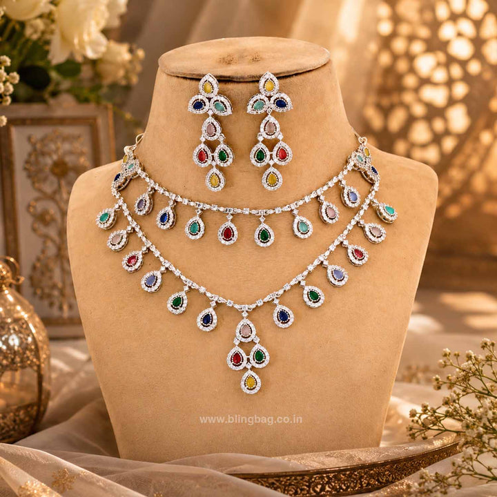 Multicolor Napiena Zirconia Jewellery Set- New Arrivals