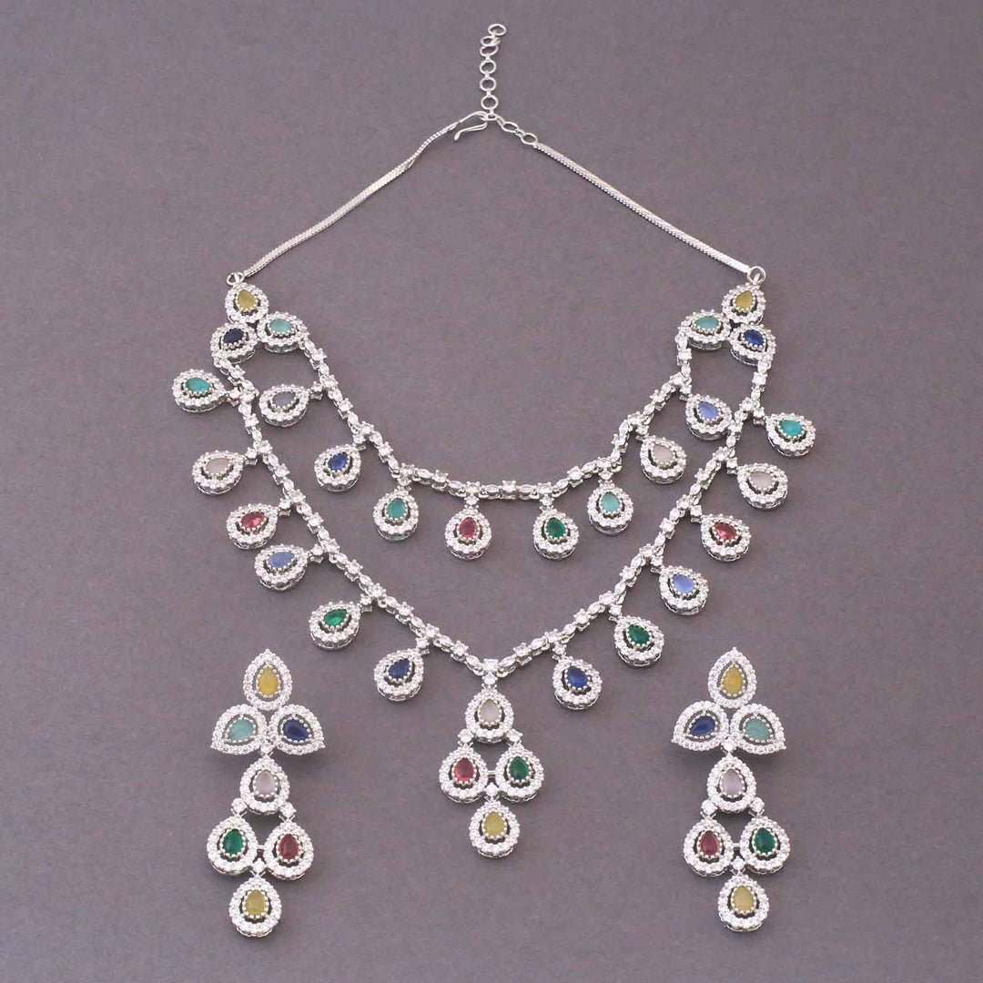 Multicolor Napiena Zirconia Jewellery Set- New Arrivals