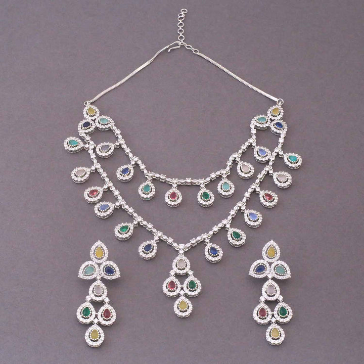 Multicolor Napiena Zirconia Jewellery Set- New Arrivals