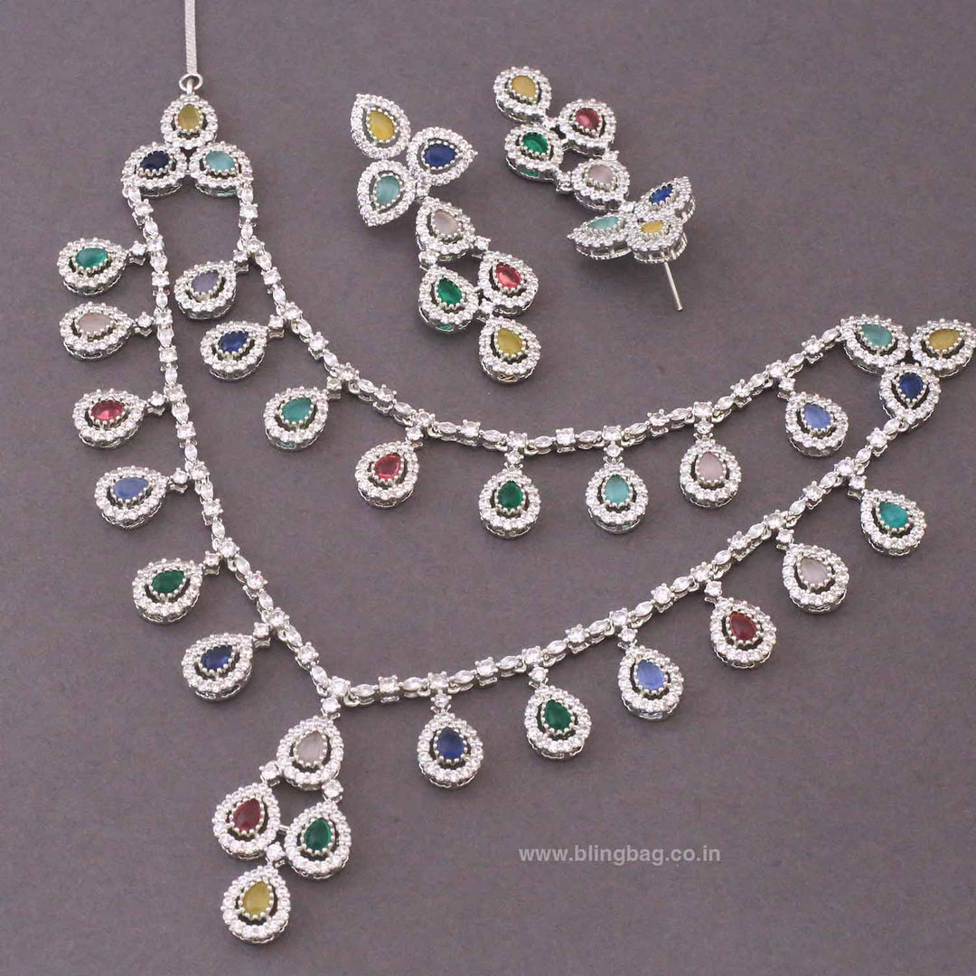 Multicolor Napiena Zirconia Jewellery Set- New Arrivals