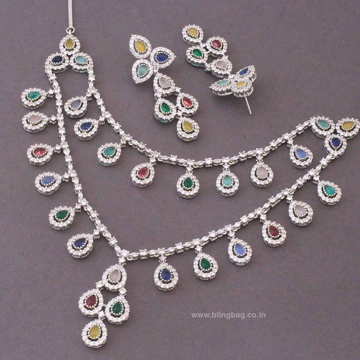 Multicolor Napiena Zirconia Jewellery Set- New Arrivals