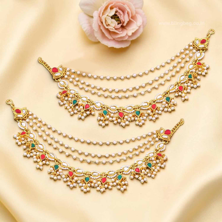Multicolor Narmadai Antique Ear Chain