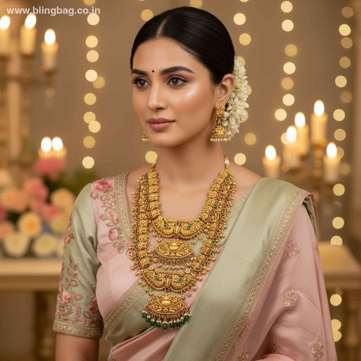 Multicolor Navdurga Bridal Temple Jewellery Set- New Arrival
