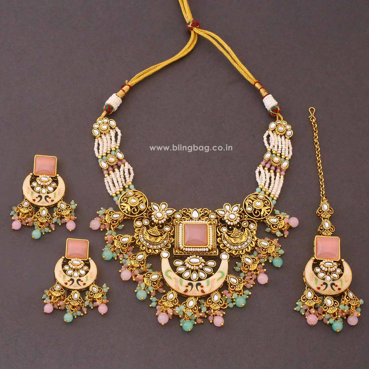 Multicolor Neila Kundan Jewellery Set